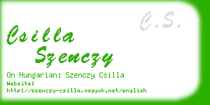 csilla szenczy business card